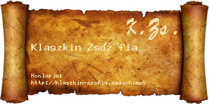 Klaszkin Zsófia névjegykártya